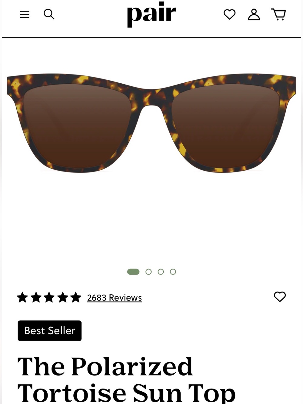 Polarized Tortoise Sun Top Sunglasses - Tortoiseshell Brown - Harper by Pair